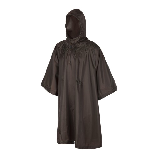 Helikon Poncho (Waterproof) (Earth Brown), Rainproof, quick-drying poncho, made of Rip-stop Polyester
